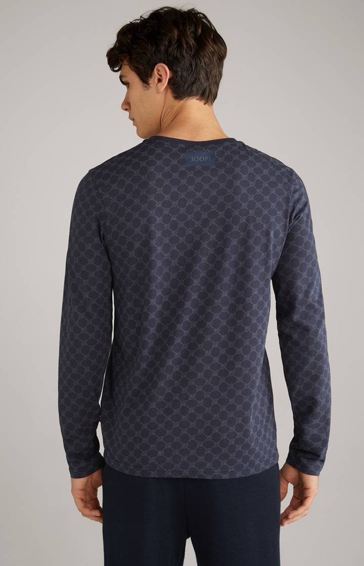 Joop Cornflower Loungewear Longsleeve in Navy gemustert Exklusivangebot
