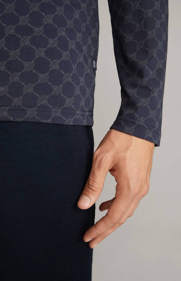 Joop Cornflower Loungewear Longsleeve in Navy gemustert Exklusivangebot