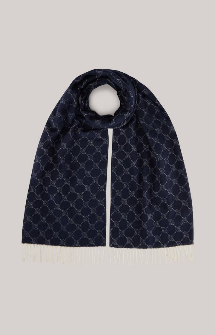 Joop Cornflower-Strick-Schal Fabio in Dunkelblau gemustert Online Outlet
