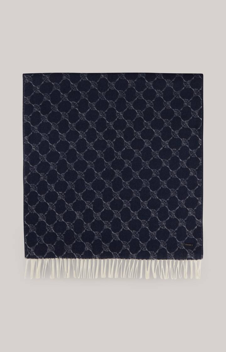 Joop Cornflower-Strick-Schal Fabio in Dunkelblau gemustert Online Outlet