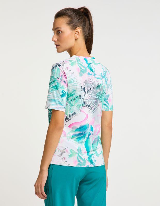Joy Sportswear T-Shirt CLARA Rundhalsshirt mit tropischem Druckmotiv Lagerräumung