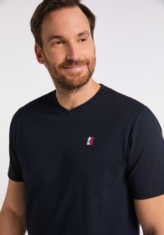 Joy Sportswear Sportshirt MARIUS V-Neck T-Shirt mit Logo Patch Kostenloser Versand