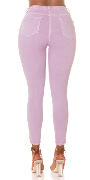 Koucla Sexy Highwaist Jeans "flieder" mit Knopf-Details Tiefpreis
