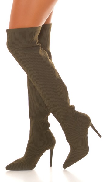 Koucla Sexy Musthave Overknee Stiefel gerippt Begrenzte Freigabe