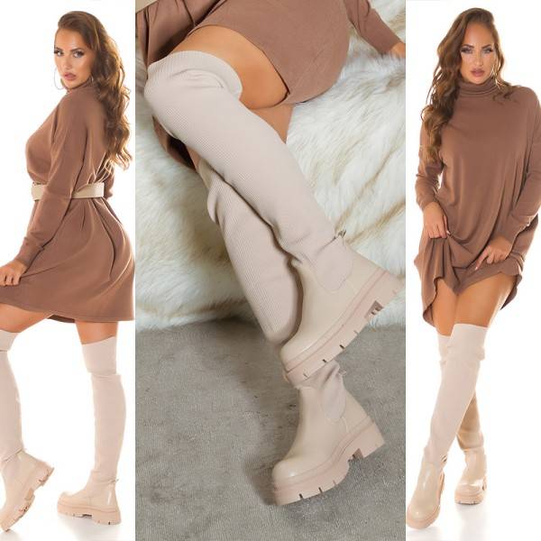 Koucla Trendy Musthave flache Overknee Stiefel gerippt JETZT KAUFEN