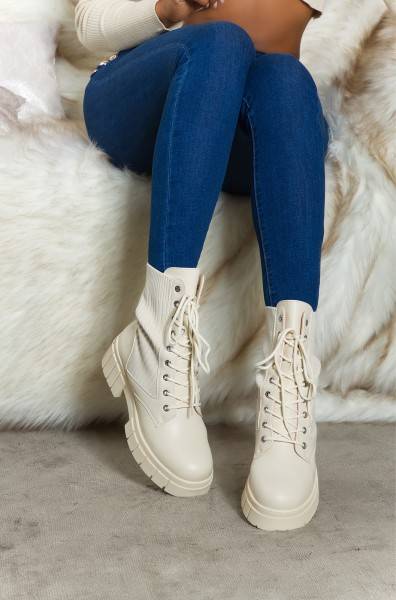 Koucla Trendy Musthave Biker Look Stiefeletten gerippt Letzte 2 Tage