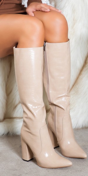 Koucla Sexy Musthave Stiefel in Kroko Optik Bis zu 60% Rabatt