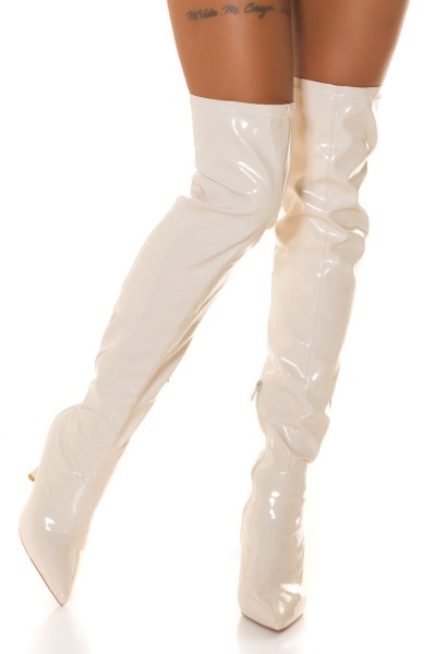 Koucla Soo Sexy! Latexlook Highheel Overknees Nur für heute