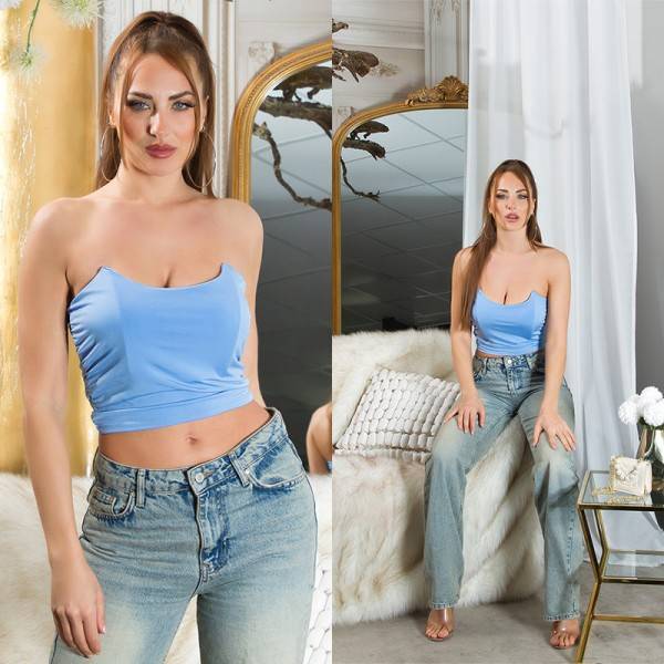 Koucla Sexy Bandeau crop top Corsage Look Meist gekauft