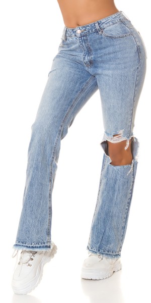 Koucla Sexy Bootcut Highwaist Jeans mit Cut-outs Fabrikpreis