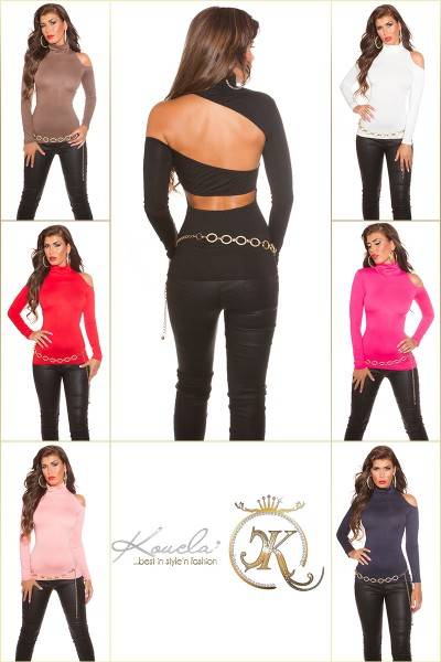 Koucla Sexy KouCla oneshoulder Rollishirt mit Sexy Back Günstig kaufen