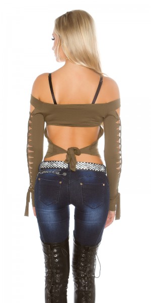 Koucla Sexy KouCla Shirt mit sexy Rissen Versandkostenfrei