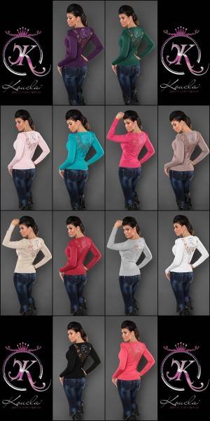 Koucla Sexy KouCla Pulli mit Puffärmeln und Stickerei Black Friday