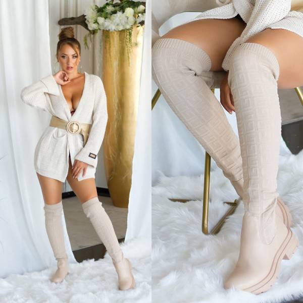 Koucla Sexy Fashionista Stoff Overknees Vatertagsangebot