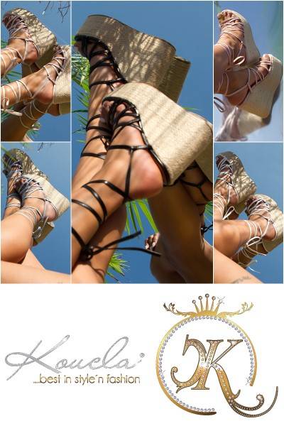 Koucla Sexy Wedges zum Schnüren Neueste Mode