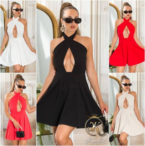 Koucla Sexy KouCla Neckholder Minikleid Glockenrock Bis zu 60% Rabatt