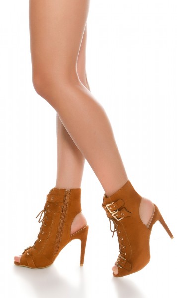 Koucla Sexy Peeptoe Stiefelette geschnürt Fabrikladen