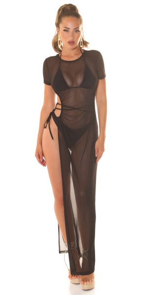 Koucla Sexy Koucla Kurzarm Mesh Cover-Up mit XXL Schlitz Angebote