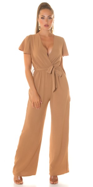 Koucla Sexy Sommer Overall mit weitem Bein & Bindegürtel Schlussverkauf