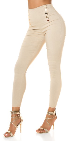 Koucla Sexy Highwaist Hose mit Deko Knöpfen Meist gekauft