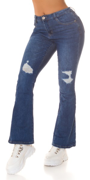 Koucla Sexy Highwaist Wide Leg Jeans im Used Look Weihnachtsangebot
