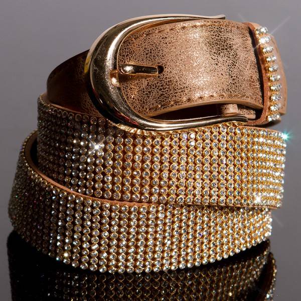 Koucla Sexy Lederlook Gürtel mit Strass Preisnachlass