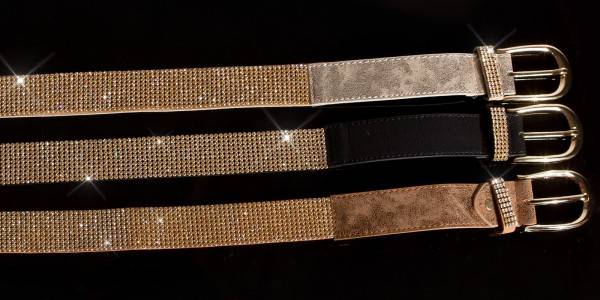 Koucla Sexy Lederlook Gürtel mit Strass Preisnachlass