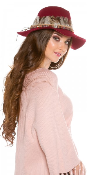 Koucla Trendy Fedora Hut mit Dekofedern & Dekoelementen Preisnachlass