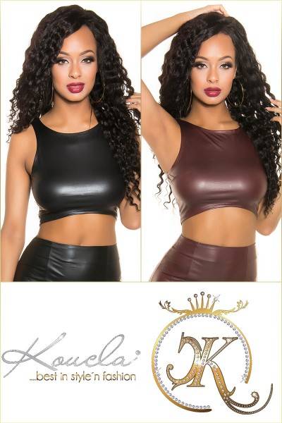 Koucla Sexy KouCla Wetlook Crop Top mit Zip Cyber Monday