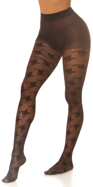 Koucla Sexy Strumpfhose mit Hahnentritt-Muster 2025