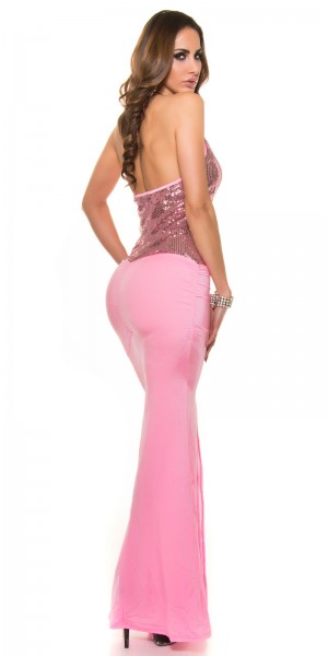 Koucla Sexy ClubStyle LongDress transparent m. Pailletten Sonderangebot