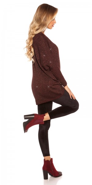 Koucla Sexy Blockabsatz-Stiefelette mit Strass Lagerräumung