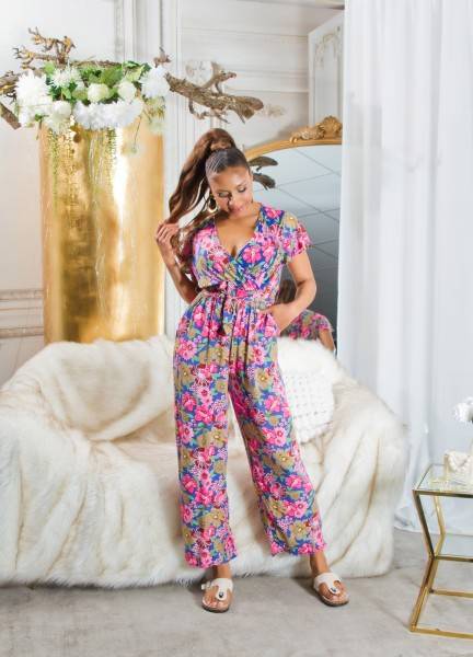 Koucla Sexy Koucla Overall mit V-Ausschnitt & Bindegürtel Kostenlose Rückgabe
