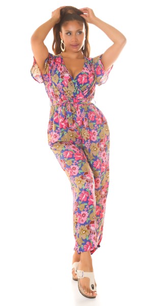 Koucla Sexy Koucla Overall mit V-Ausschnitt & Bindegürtel Kostenlose Rückgabe