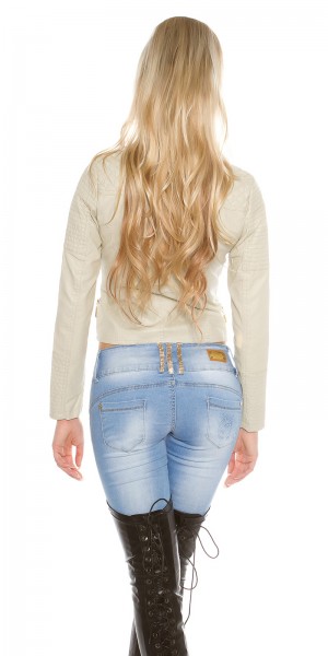 Koucla Sexy KouCla Bikerlook Jacke asym. Zip 50% Rabatt mit kostenlosem Versand