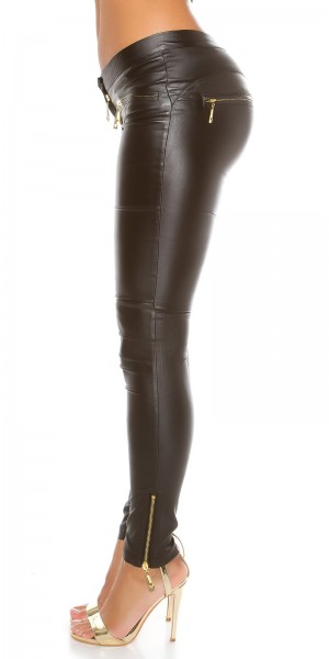 Koucla Sexy KouCla Lederlook Hose mit Zips Verkauf