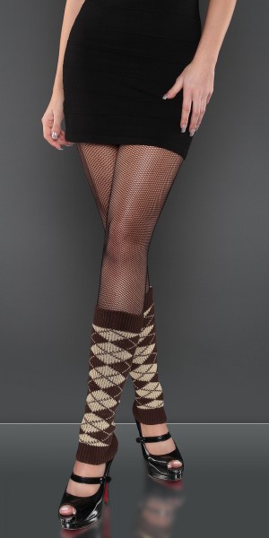 Koucla Sexy Beinstulpen mit Argyle-Muster im Angebot