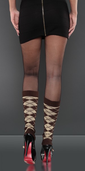 Koucla Sexy Beinstulpen mit Argyle-Muster im Angebot