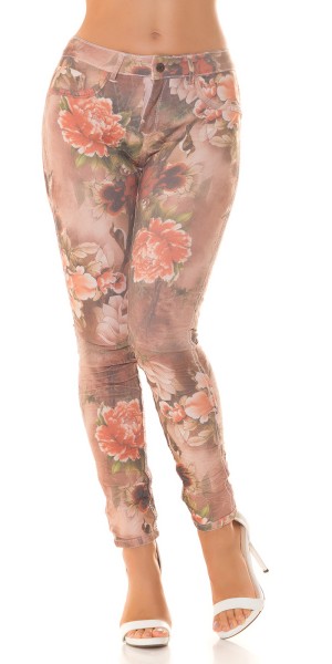 Koucla Sexy 2in1 Skinny Jeans mit Blumenprint Flash Sale