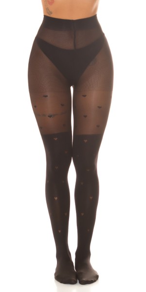 Koucla Sexy Strumpfhose "Hearts" im Overknee-Look Saisonale Angebote