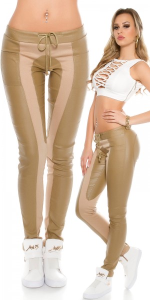 Koucla Trendy KouCla Joggers in Lederlook & Stoff applik Kostenloser Versand international