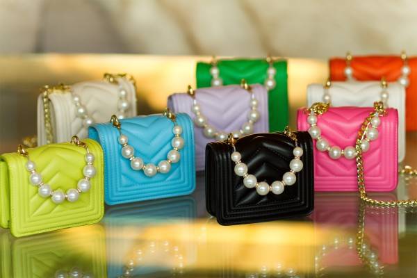 Koucla Trendy Ultra Mini Handtasche mit Perlen Henkel Online Shopping