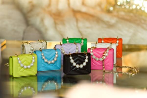 Koucla Trendy Ultra Mini Handtasche mit Perlen Henkel Online Shopping