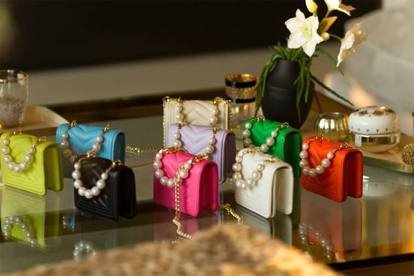 Koucla Trendy Ultra Mini Handtasche mit Perlen Henkel Online Shopping