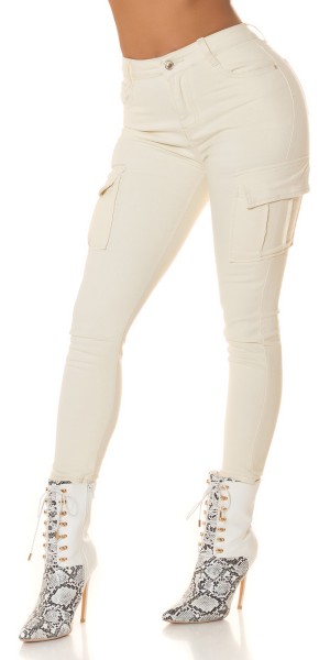 Koucla Sexy Musthave Highwaist Skinny Jeans im Cargo Look Super Rabatt
