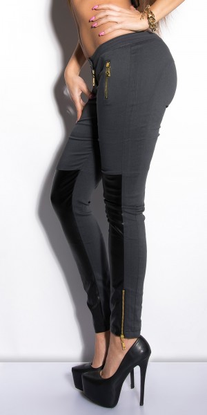 Koucla Sexy KouCla Skinny-Hose mit Zips und Lederlook Osterangebot