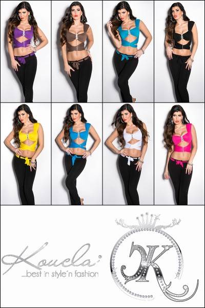 Koucla Sexy Wickeltop bauchfei mit Schnalle Saisonale Angebote