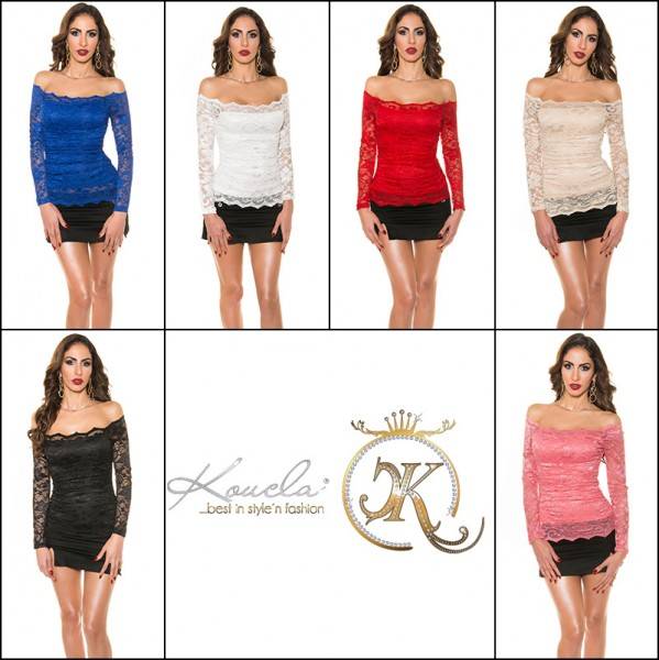 Koucla Sexy KouCla Spitzenshirt schulterfrei Sonderangebote