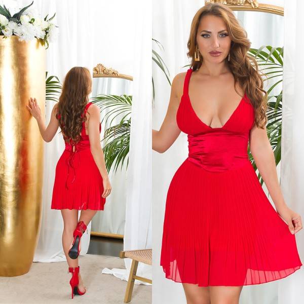 Koucla Sexy Koucla Musthave Minikleid im Plissee Stil Kostenlose Rückgabe