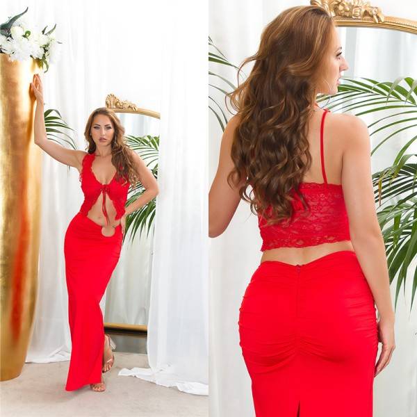 Koucla Sexy Koucla Spitzen Crop Top zum binden Angebote